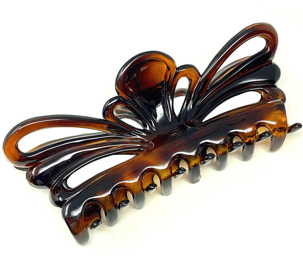 Parcelona French Tropical Butterfly Shell Extra Large Celluloid Hair Claw Clip