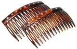 Parcelona French Crystals Shell Small 2 ¾” Celluloid Set of 2 Side Hair Combs