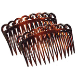 Parcelona French Swirl Savana Small Celluloid Set of 2 Side Hair Combs for Women