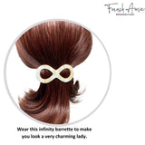 French Amie Infinity Loop 3” Celluloid Handmade Automatic Hair Barrette