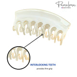 Parcelona French Curved Arch Clear Beige Large 3 3/4" Cellulose Acetate Interloc