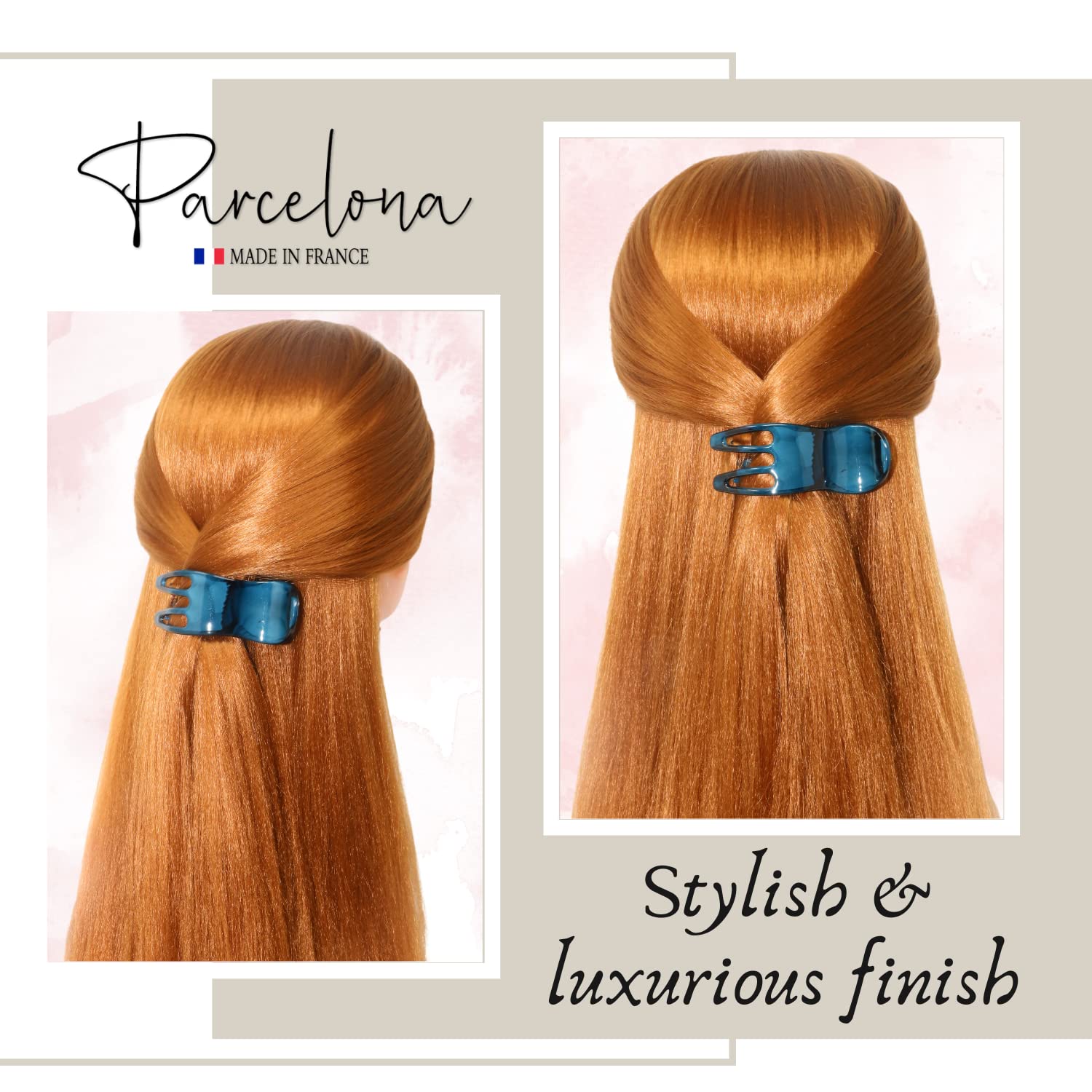 Parcelona French Simply Bear Paw Medium 3” Cellulose Hair Claw Clip for Women