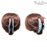 French Amie Contour Large 4 ¾” Celluloid Handmade Jaw Hair Claw Clip for Women