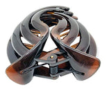 Parcelona French Round Spiral Shell Celluloid Fish Style Pony Hair Claw