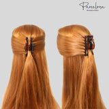 Parcelona French Classic Small 2.5" Celluloid Set of 2 Jaw Hair Claws for Women