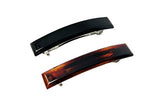 Parcelona French Bar Shell and Black Small Set of 2 Automatic Hair Clip Barrette
