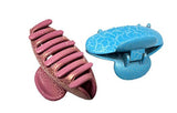 Parcelona French Clamp Matte Pink and Blue Small Crackled Pattern Claw Clips