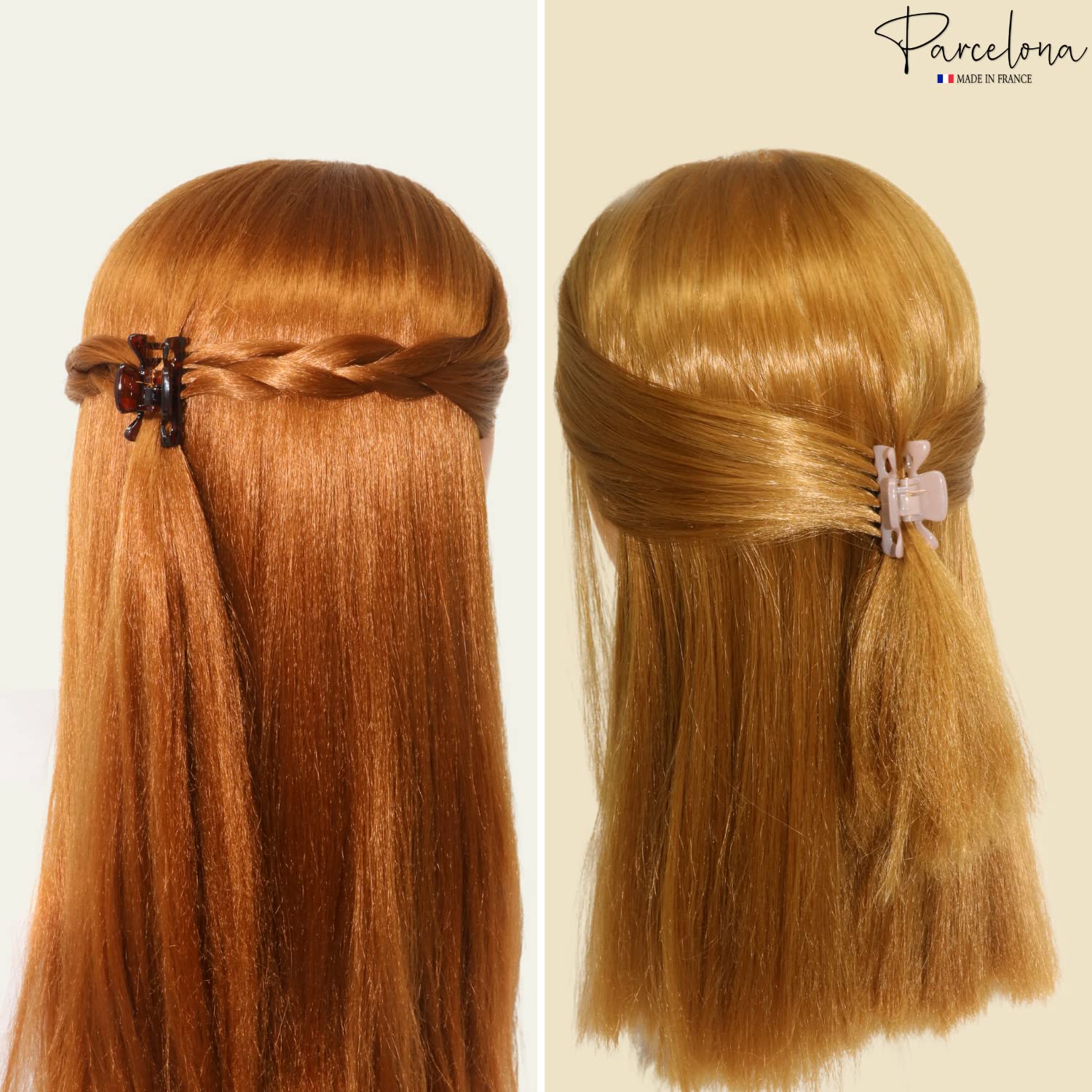 Parcelona French Classic Small 1 1/2" Cellulose Acetate Set of 2 Hair Claws