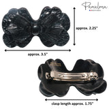 Parcelona French Large Petal 3.5" Celluloid Women Hair Barrette Clip