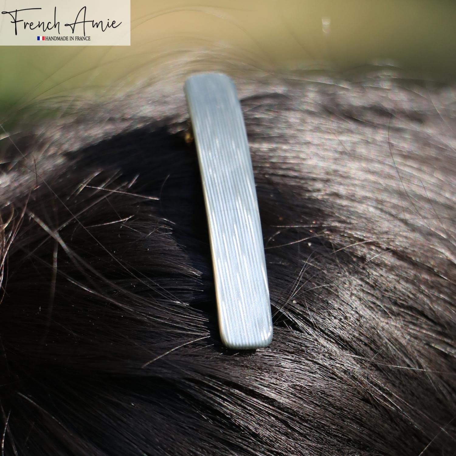 French Amie Small 2 1/4" Cellulose Handmade Hair Barrette for Women and Girls