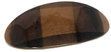 Parcelona French Oval Wide Brown Checks Celluloid Automatic Hair Clip Barrette