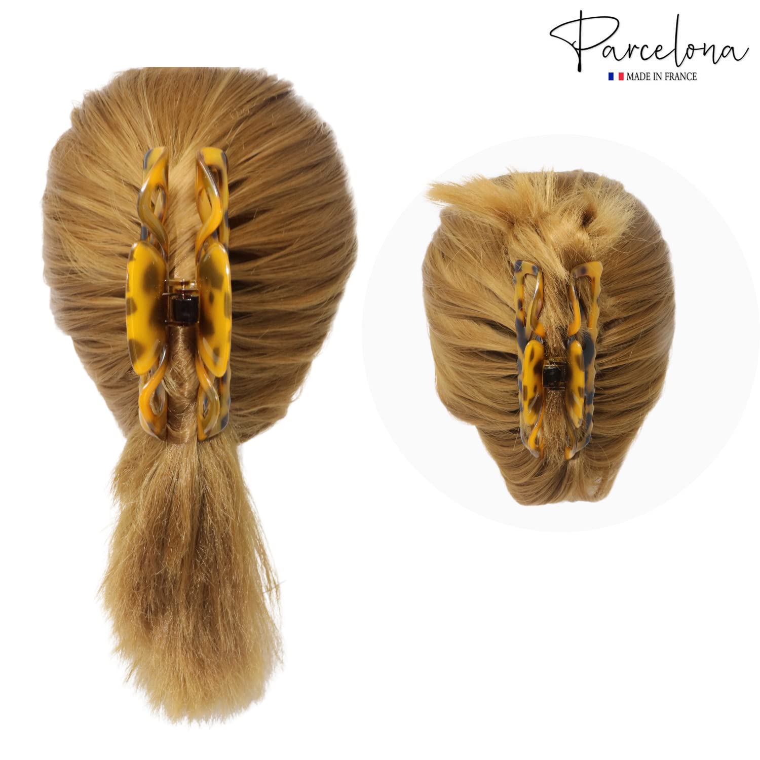Parcelona French Glossy Belle Large Cellulose Hair Claw for Women