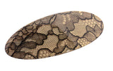French Amie Oval Ivory Beige Net Handmade Large Strong Grip Hair Clip Barrette