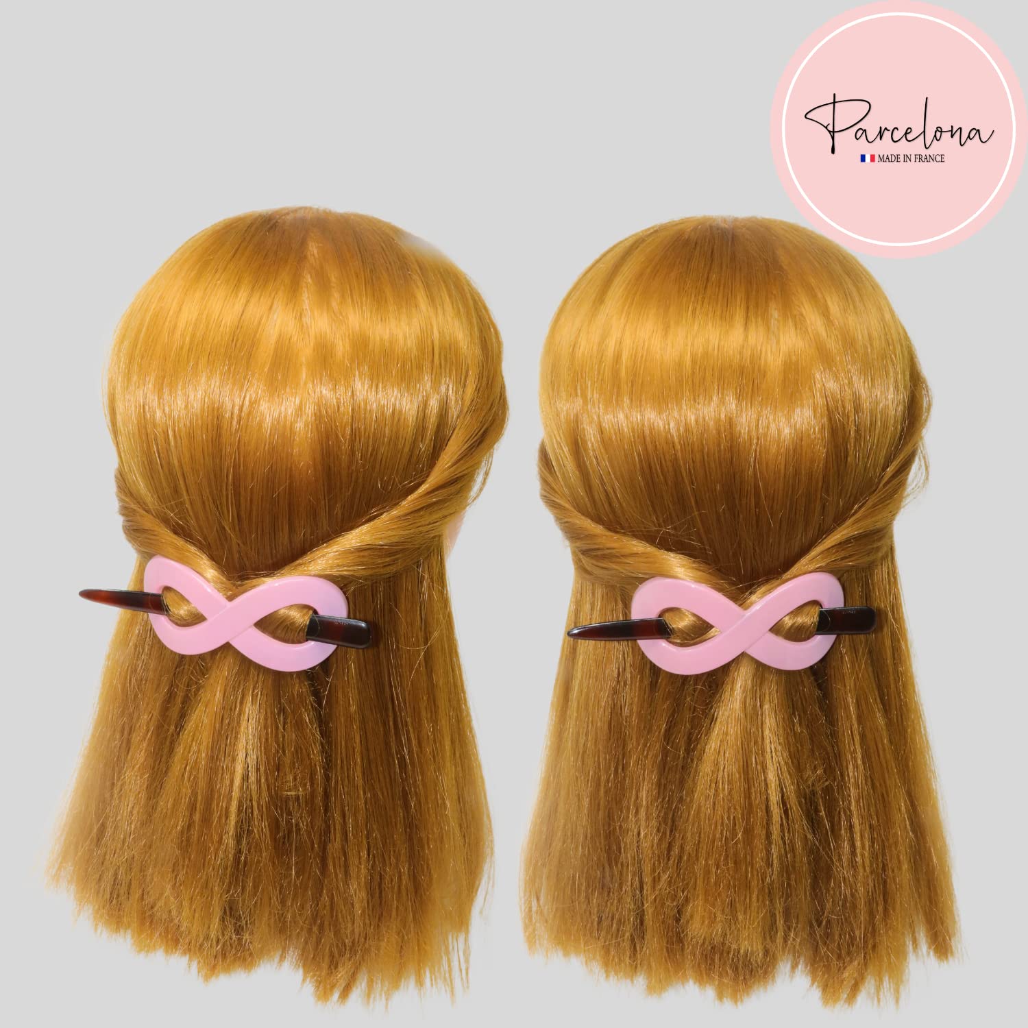 Parcelona French Infinity Medium Cellulose Hair Slider Bun Cover for Women