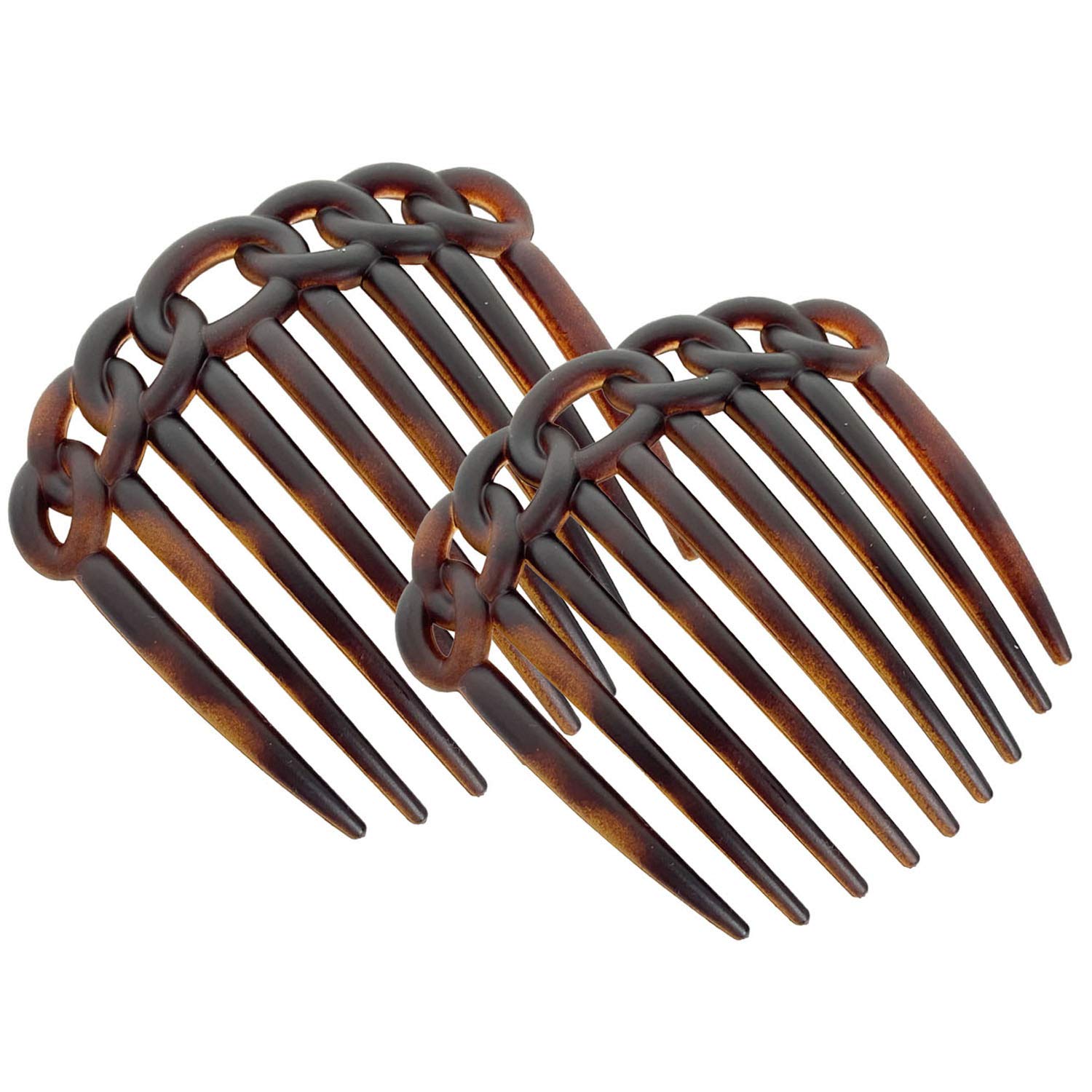 Parcelona French Twisted Circles Shell Matte Finish Set of 2 Flexible Side Hair