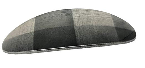 Parcelona French Oval Wide Large Grey Black Checks Celluloid Hair Clip