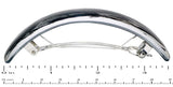 Parcelona French Streaky Black Silver Curved Strong Grip Volume Hair Clip Barrette