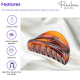 Parcelona French Vrille 2 3/4" Small Shell Jaw Hair Claw Clip for Women