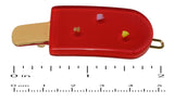 French Amie Ice Cream Bar Coral Pink Small 2” Handmade Side Slide Hair Clip Barr