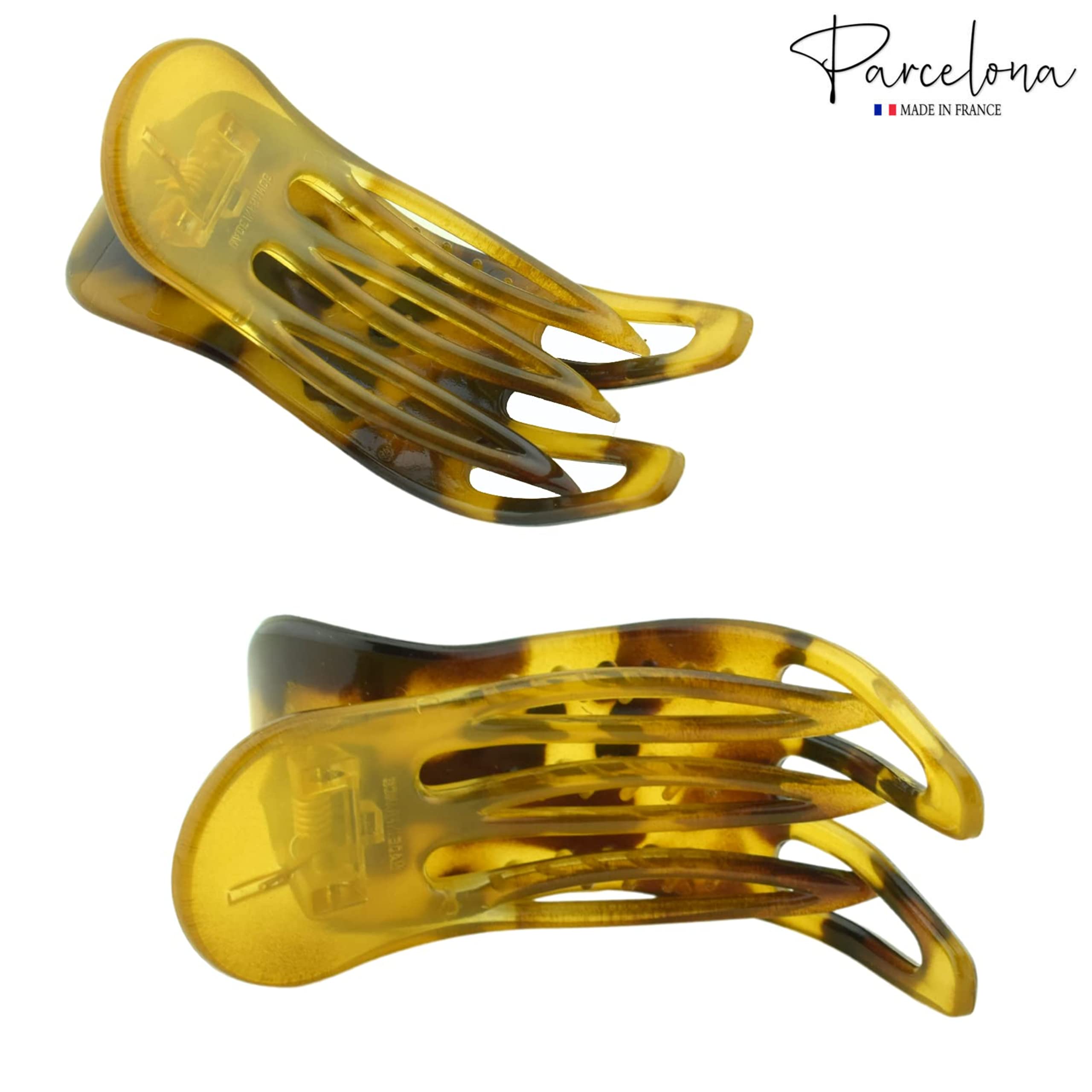 Parcelona French Simply Bear Paw Medium 3” Cellulose Hair Claw Clip for Women