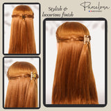 Parcelona French Classic 1.5" Small Celluloid Set of 3 Hair Claws for Women