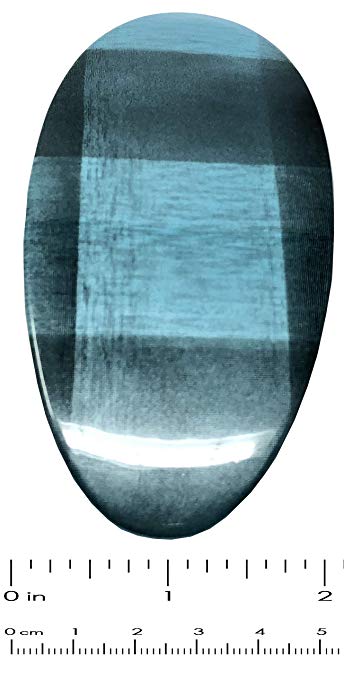 Parcelona French Oval Wide Large Blue Grey Checks Cellulose Automatic Hair Clip