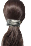 Parcelona French Grey Black Streaks Bar Wide Large Celluloid Hair Clip Barrette