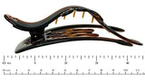 Parcelona French Swirl Shell N Black Side Slide Beak Hair Claw Clip- 2 Pcs