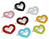 Parcelona French Love Hearts Small 1 1/4” Set of 8 Hair Clip Barrettes