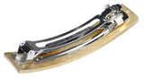 Parcelona French Shiny Rectangle Golden Beige Large Automatic Hair Clip Barrette