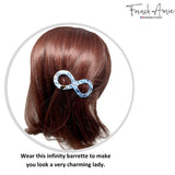 French Amie Infinity Loop 3” Celluloid Handmade Automatic Hair Barrette
