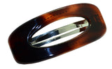 Parcelona French Ellipse Tortoise Brown Shell 3" Celluloid Hair Clip Barrette