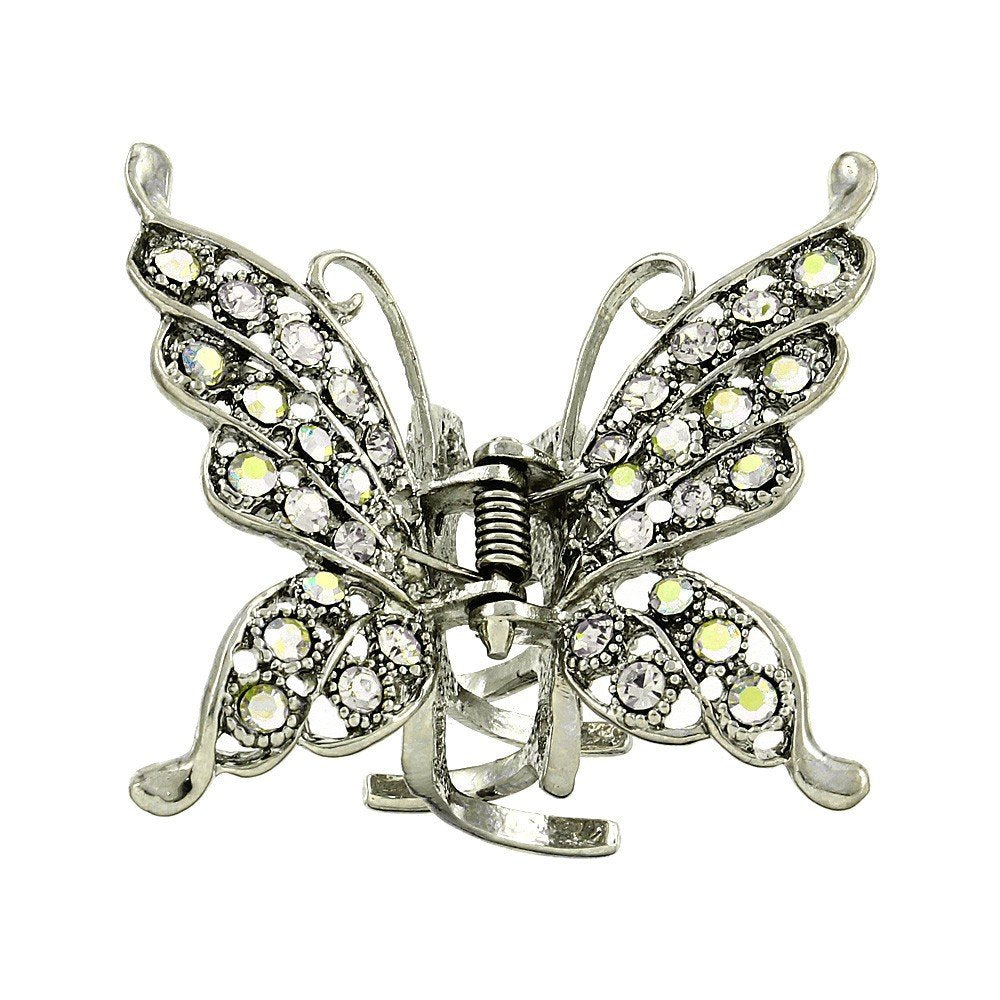Moeni Medium Rhinestone Butterfly Hair Claw - Many Colors