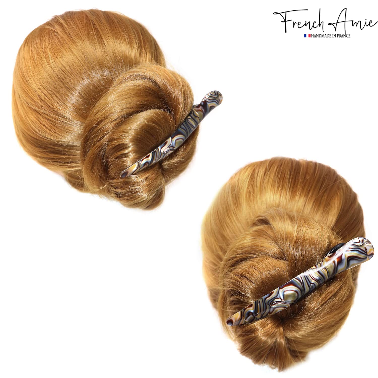 French Amie Large Brill Beak Handmade Salon Hinge Hair Side Slider