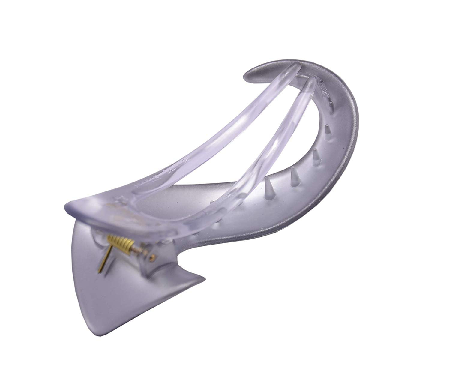 Parcelona France Crochet Silver Grey Side Slide in Hair Claw Yoga Clip