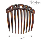 Parcelona French Twisted Circles Shell Matte Finish Set of 2 Flexible Side Hair