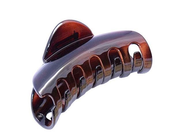 Parcelona French Channel Tortoise Shell No Slip Grip Jaw Hair Tube Claw Clip