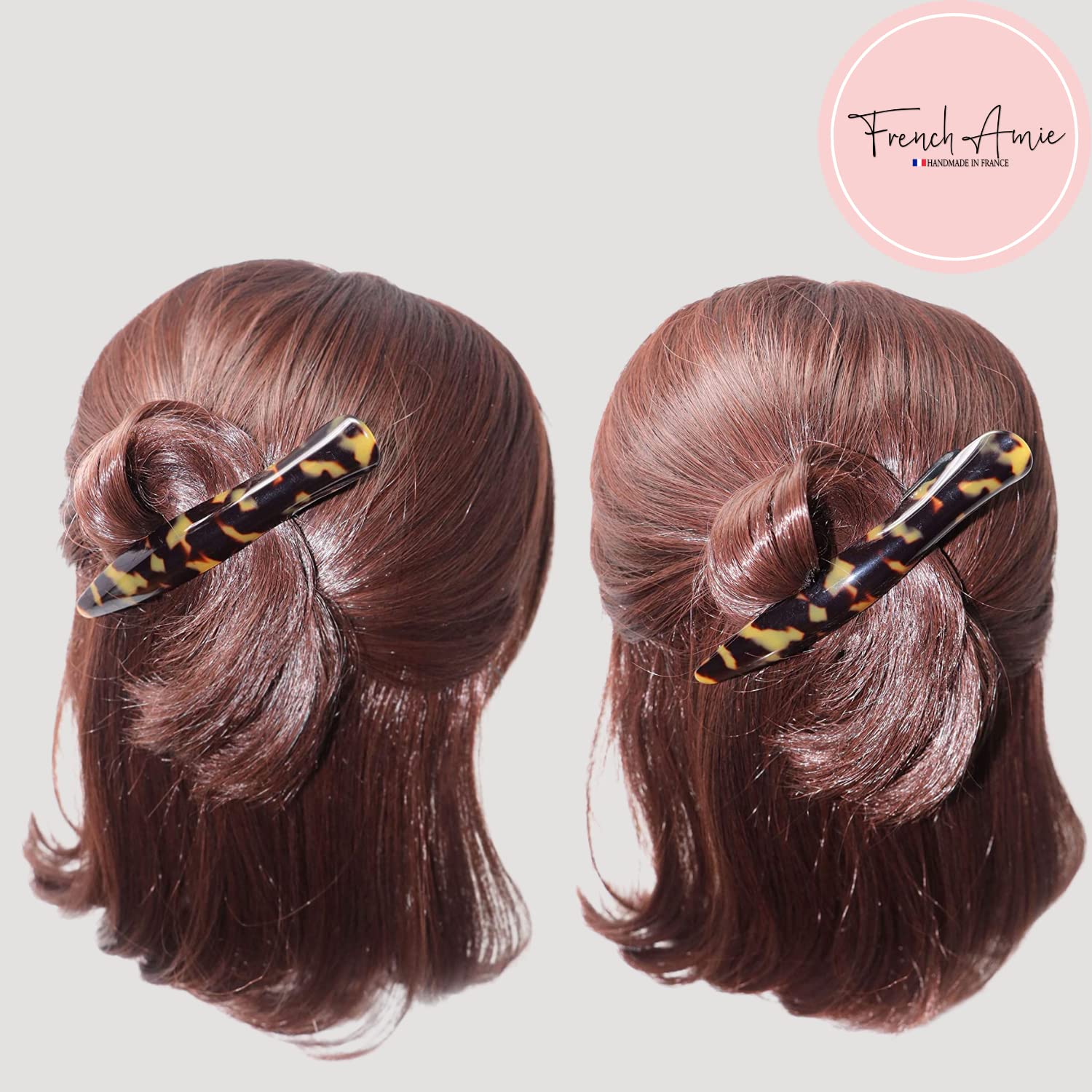 French Amie Large Brill Beak Handmade Salon Hinge Hair Side Slider