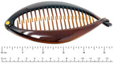 Parcelona French Basic Fish Shaped Tortoise Shell Brown Banana Hair Clips 2 Pcs