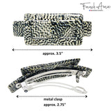 French Amie Buckle Rectangular 3.5" Opera Handmade Hair Barrette Clip for Women