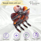 Parcelona French Big Flower 2 3/4" Celluloid Covered Spring Hair Claw for Women