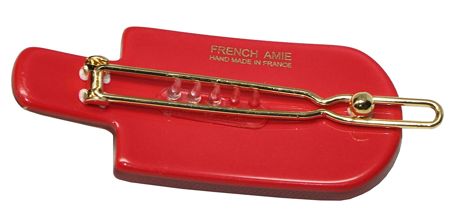 French Amie Ice Cream Bar Coral Pink Small 2” Handmade Side Slide Hair Clip Barr