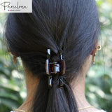 Parcelona French Classic Small 2.5" Celluloid Set of 2 Jaw Hair Claws for Women
