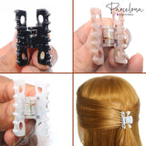 Parcelona French Classic 1.5" Small Celluloid Set of 3 Hair Claws for Women