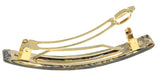 French Amie Bar Medium Handmade Onyx Celluloid Acetate Hair Clip Barrette