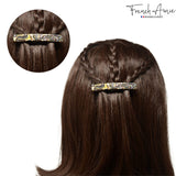 French Amie Small 2 1/4" Celluloid Handmade Hair Barrette for Women and Girls