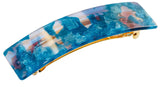 French Amie Medium Fine Wide Rectangular Handmade Automatic Hair Barrette Clip