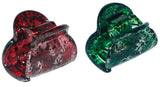 Parcelona French Sparkled Black Dots Red and Green Hair Claws