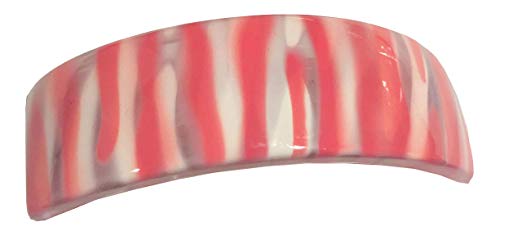 Parcelona French Strata Pink White Curved Strong Grip Volume Hair Clip Barrette