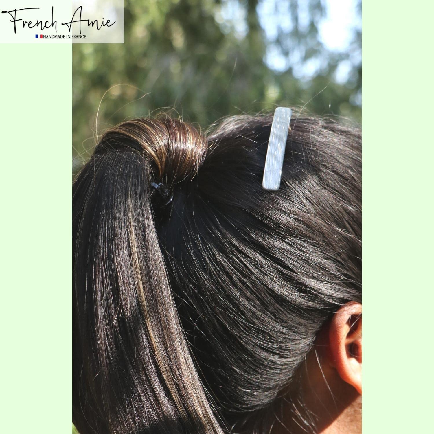 French Amie Small 2 1/4" Cellulose Handmade Hair Barrette for Women and Girls